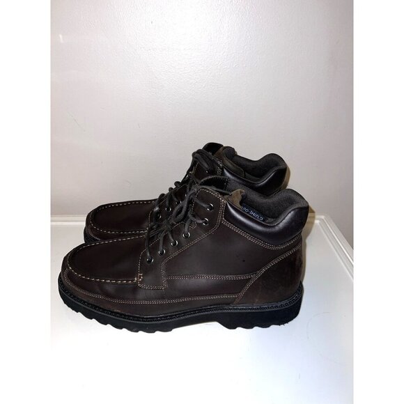 ROCKPORT Boots Mens Brown Leather Hydro Shield Waterproof Ankle K73087 Sz 14M - Picture 1 of 14